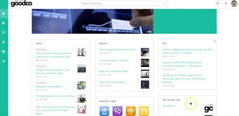 Corporate intranet - GoodCo Simpplr intranet homepage
