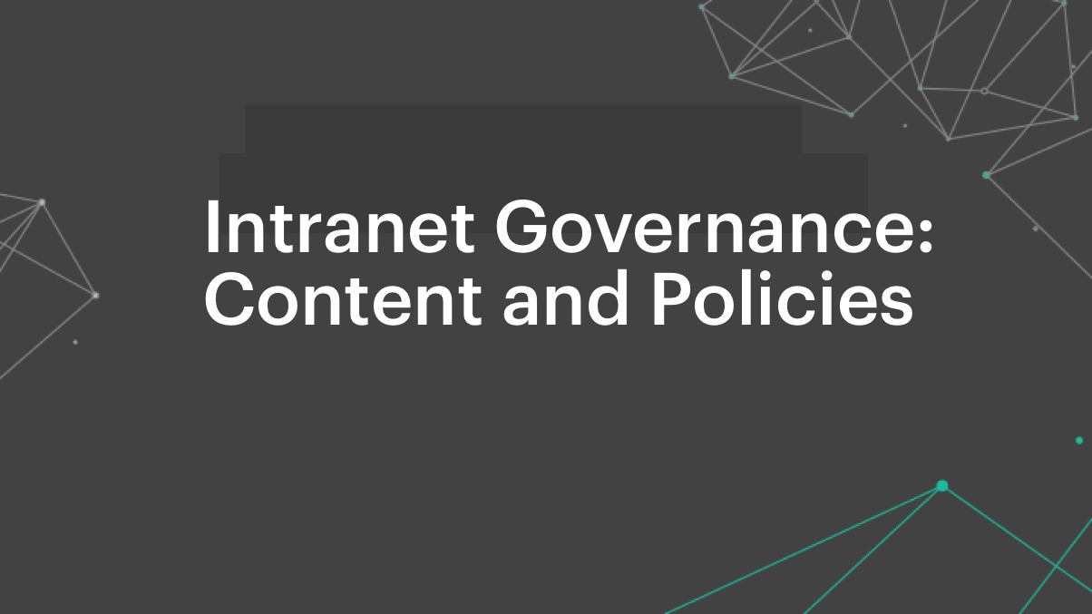 intranet governance content and policies