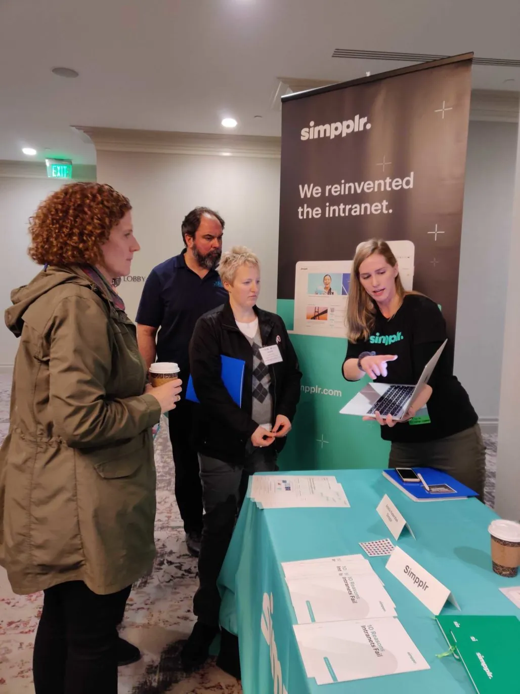 Simpplr booth - we reinvented the intranet