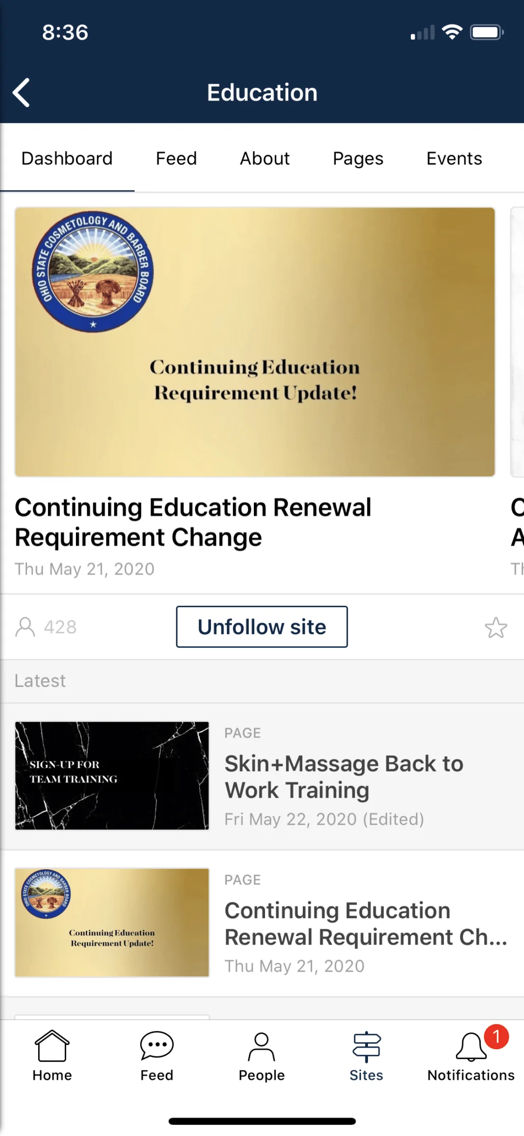 Simpplr case study - mobile intranet example of PENZONE Education site