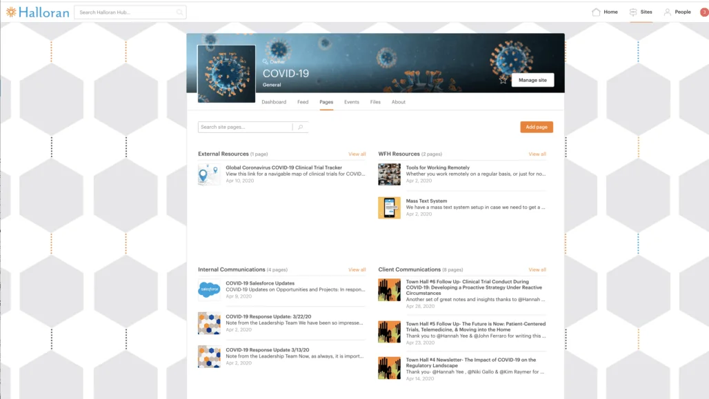 Simpplr case study - intranet site example of Halloran