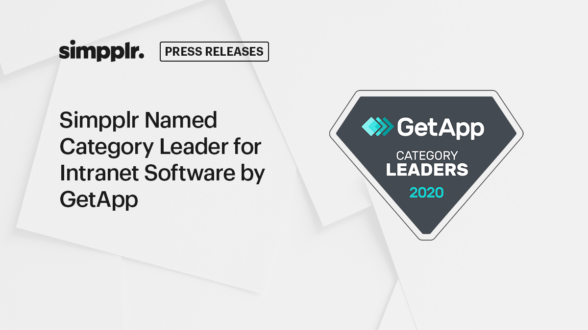 Simpplr Named Category Leader for Intranet Software by GetApp