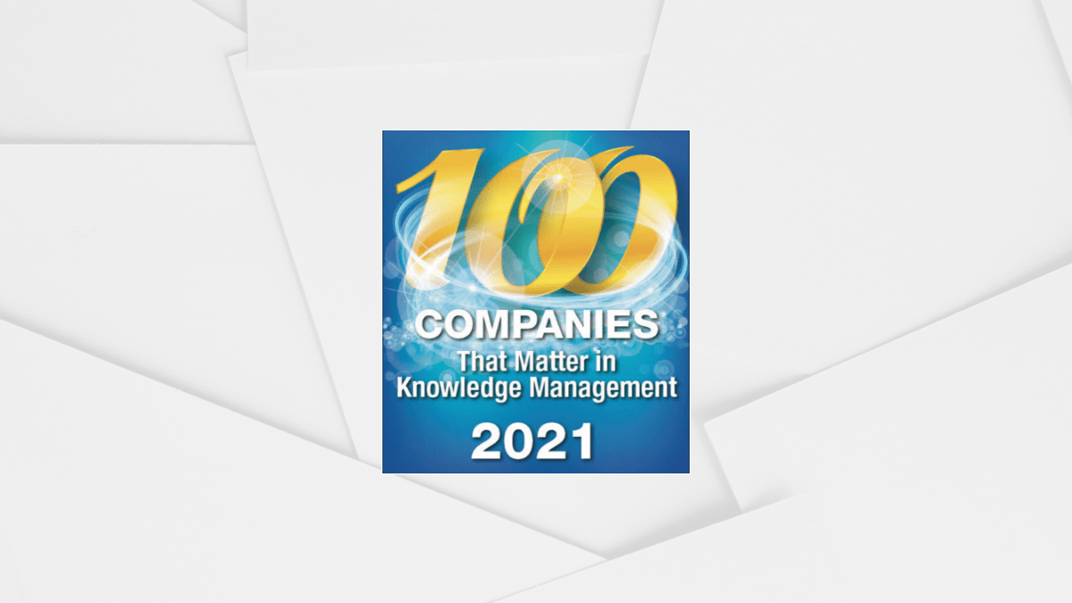 KMWorld 100 Companies That Matter in Knowledge Management 2021