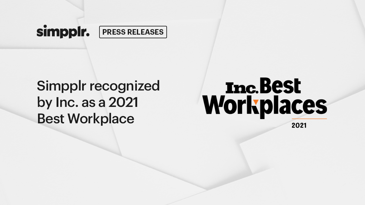 Simpplr Ranks on INC Magazine's Best Workplaces of 2021