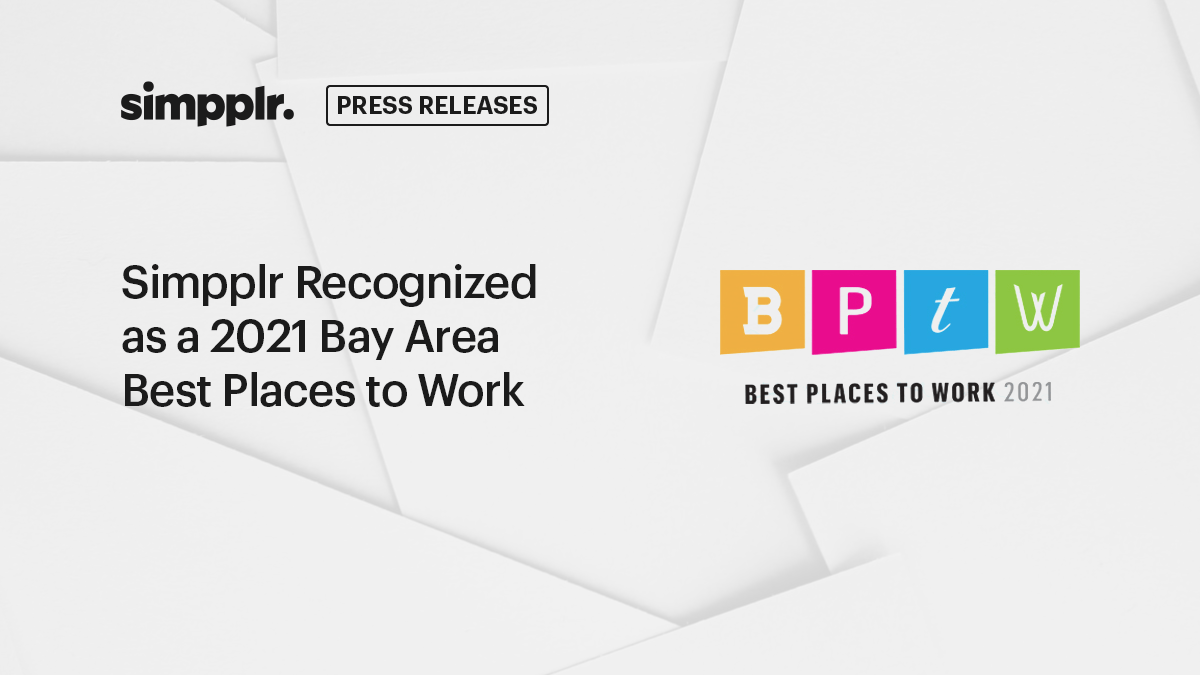 Simpplr Recognized as a 2021 Bay Area Best Places to Work