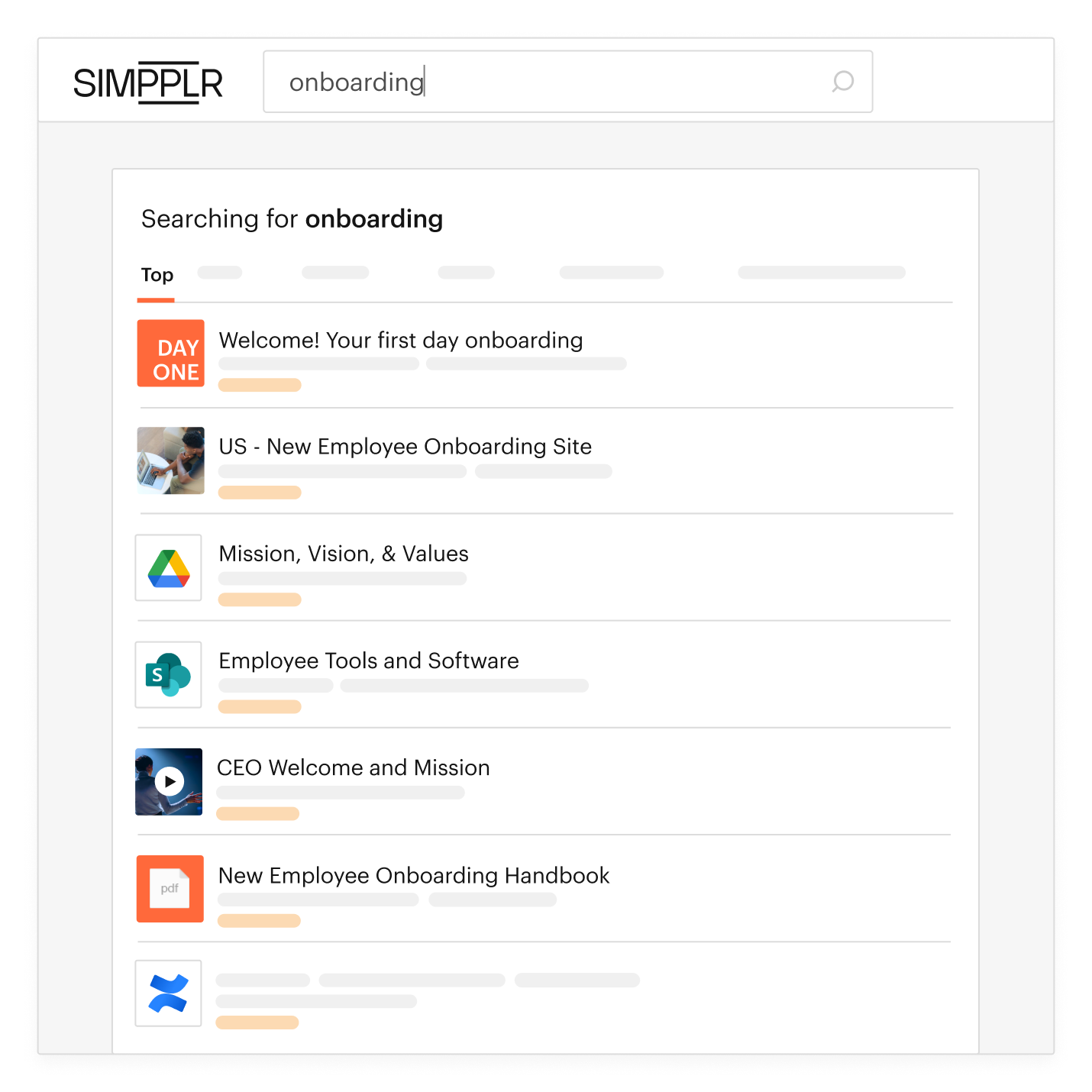 Simpplr new hire onboarding intranet example