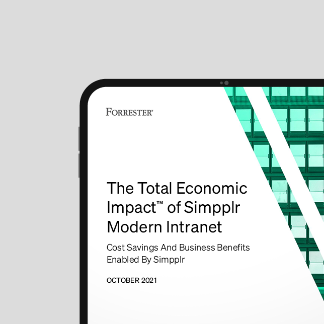 Intranet ROI Forrester Research Report - Simpplr drives 283% ROI