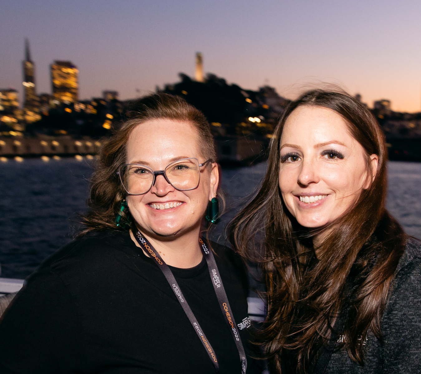 Amanda Berry and Julie Miller on Boat in SF Cohesion Event 2022