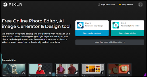 Pixlr Homepage: Free Online Photo Editor
