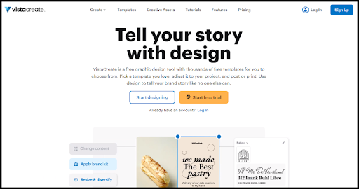 VistaCreate Homepage: Team Collaboration & Free Online Templates