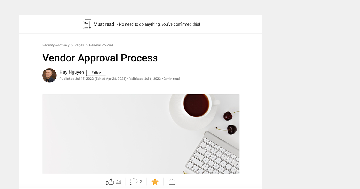 Intranet Example: Process content on Simpplr’s intranet