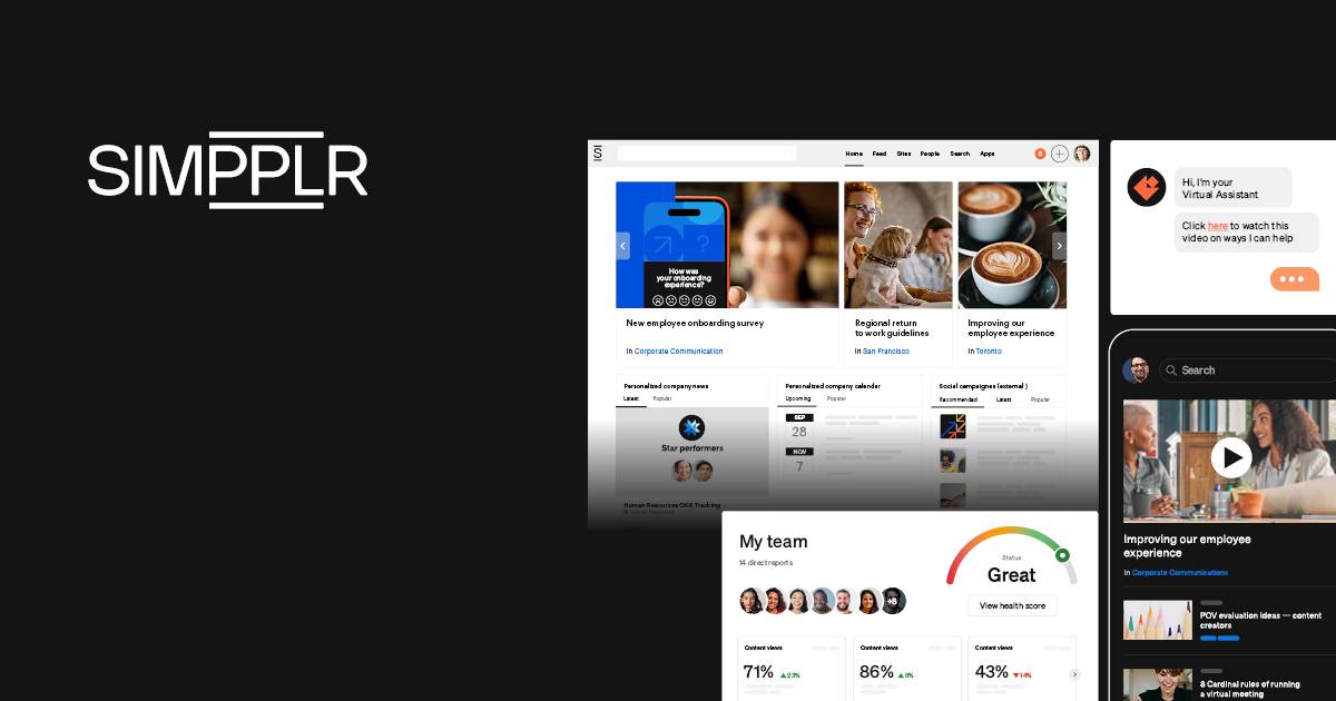 SharePointl alternatives - Simpplr intranet homepage
