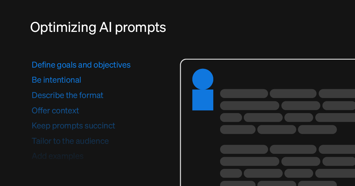AI Prompts - Checklist for optimizing prompts