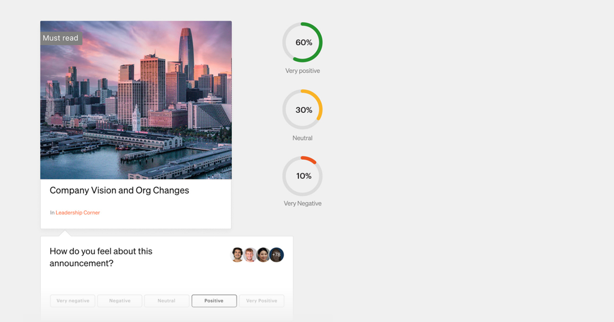 Onboard New Employees - built-in pulse survey with employee sentiment measurements on right side