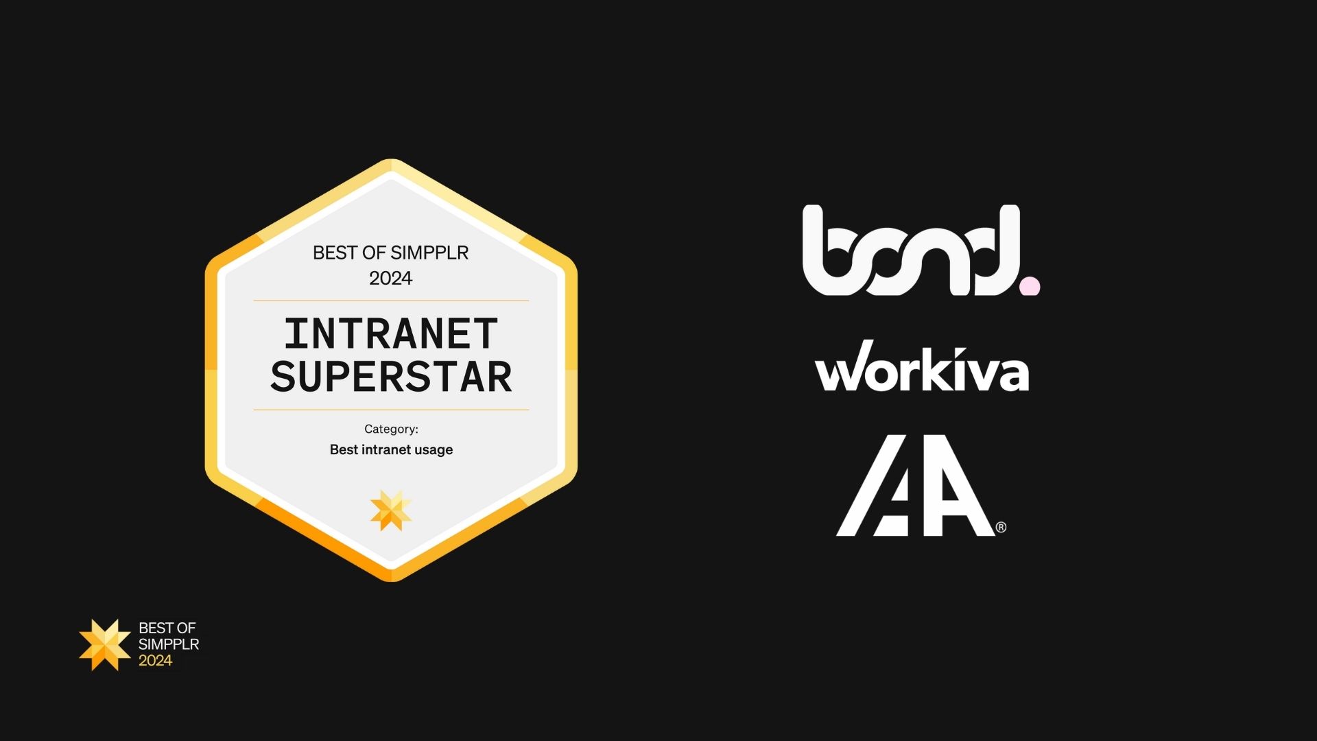 Best of Simpplr 2024 intranet contest winners - Best intranet usage: Workiva, IAA, Bond Brand Loyalty