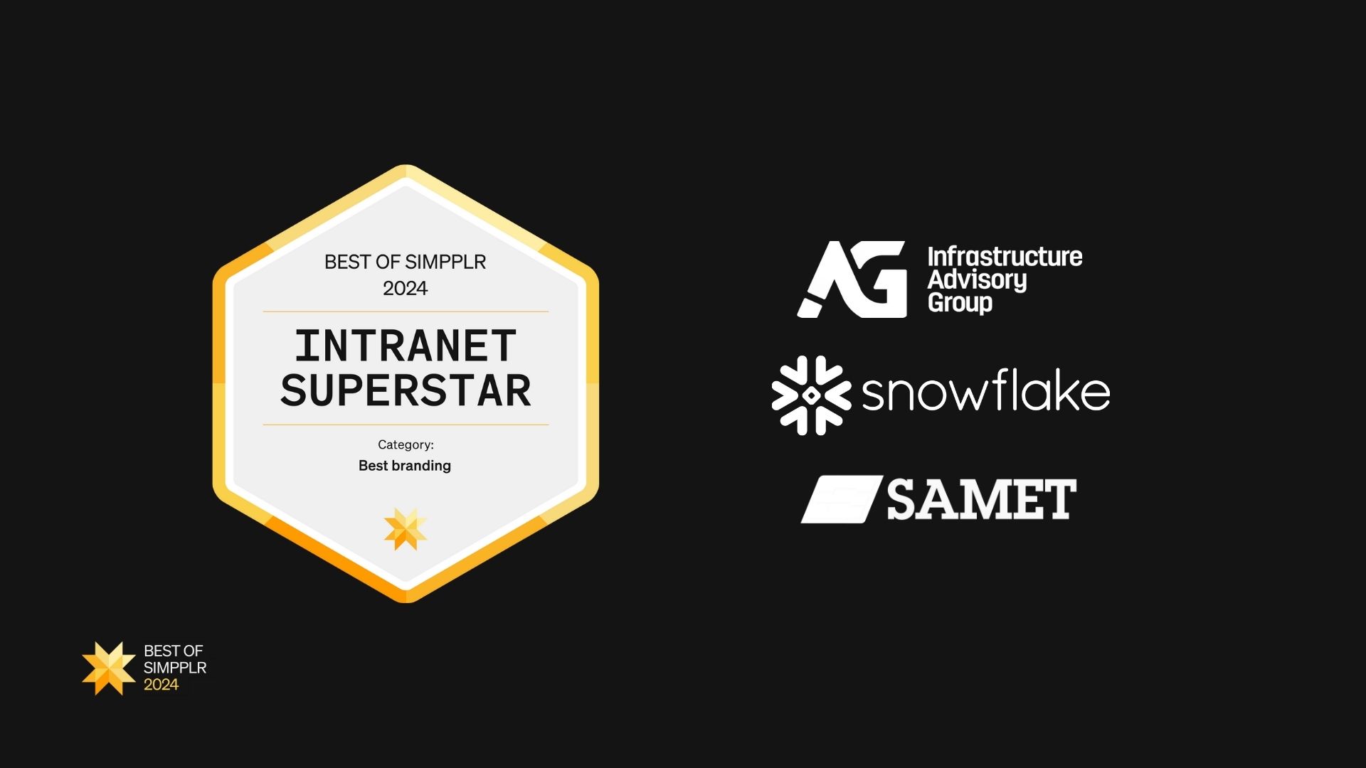 Best of Simpplr 2024 intranet contest winners - Best branding: Snowflake, Samet Corporation, Infrastructure Advisory Group