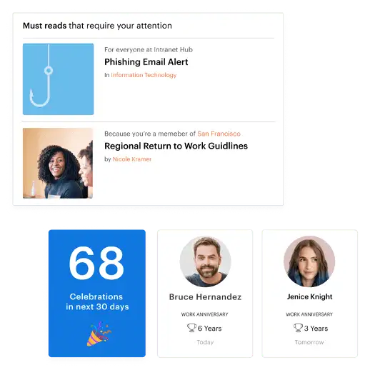 Enterprise social network - Simpplr intranet must-read notifications