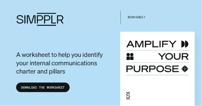 Digital culture - Simpplr worksheet for identifying IC charter and pillars