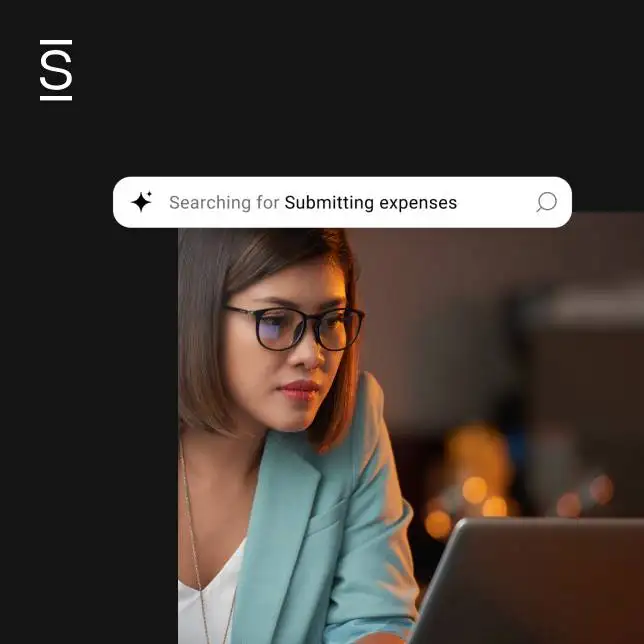Intranet search: AI-powered intranet search interface displaying simplified access to company resources