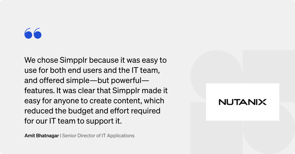 Nutanix intranet portal