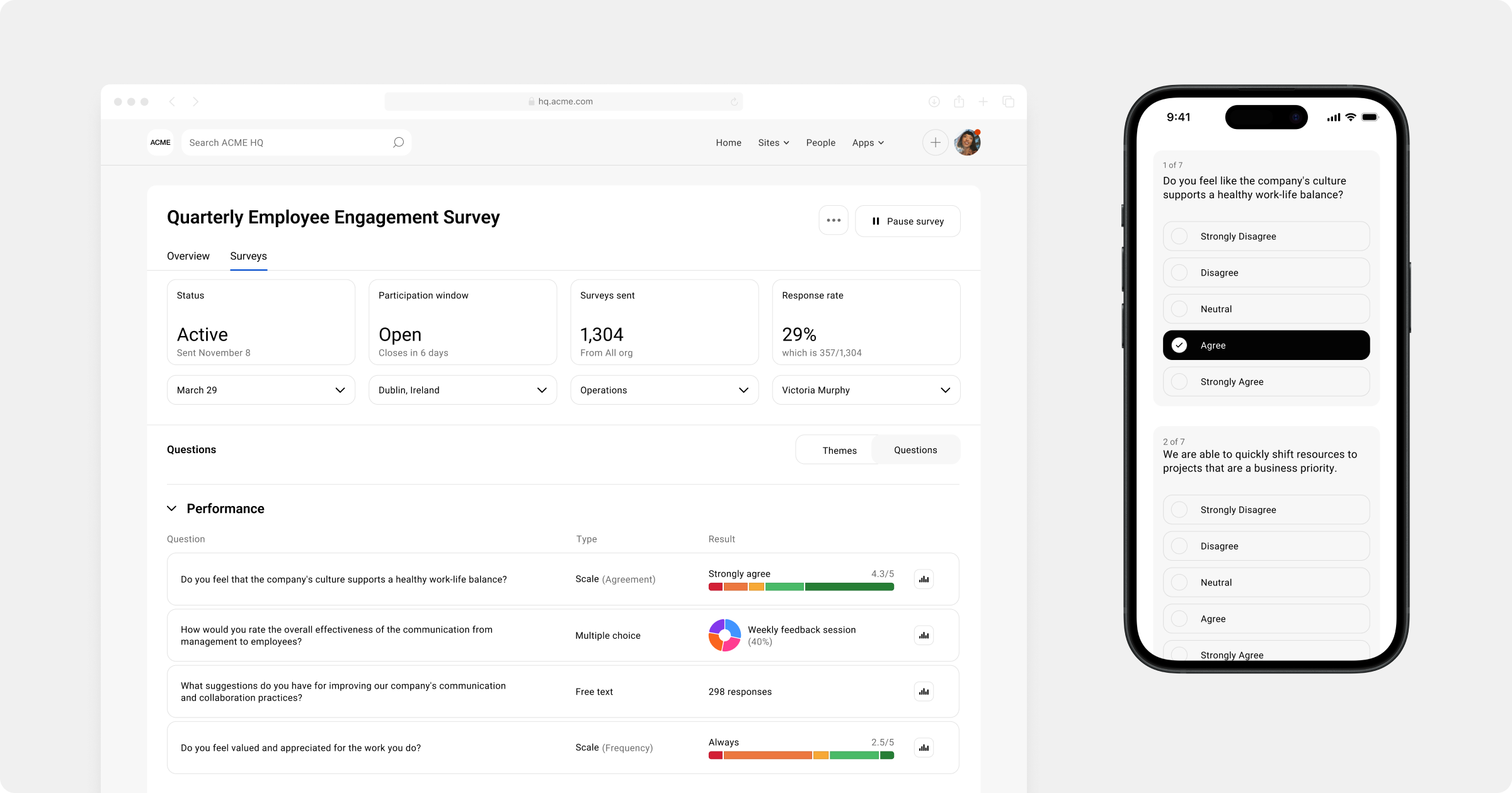 Use Simpplr's employee feedback survey dashboard to get insights into employee emotion, confidence and sentiment.
