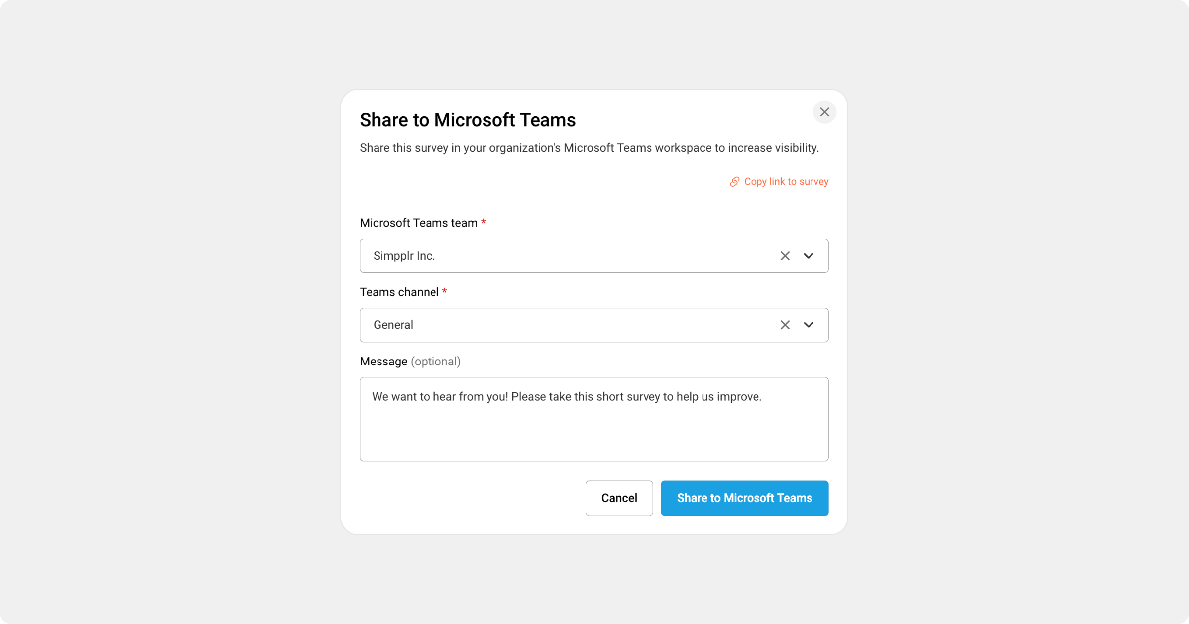 Promote your employee feedback survey on your communication channel.