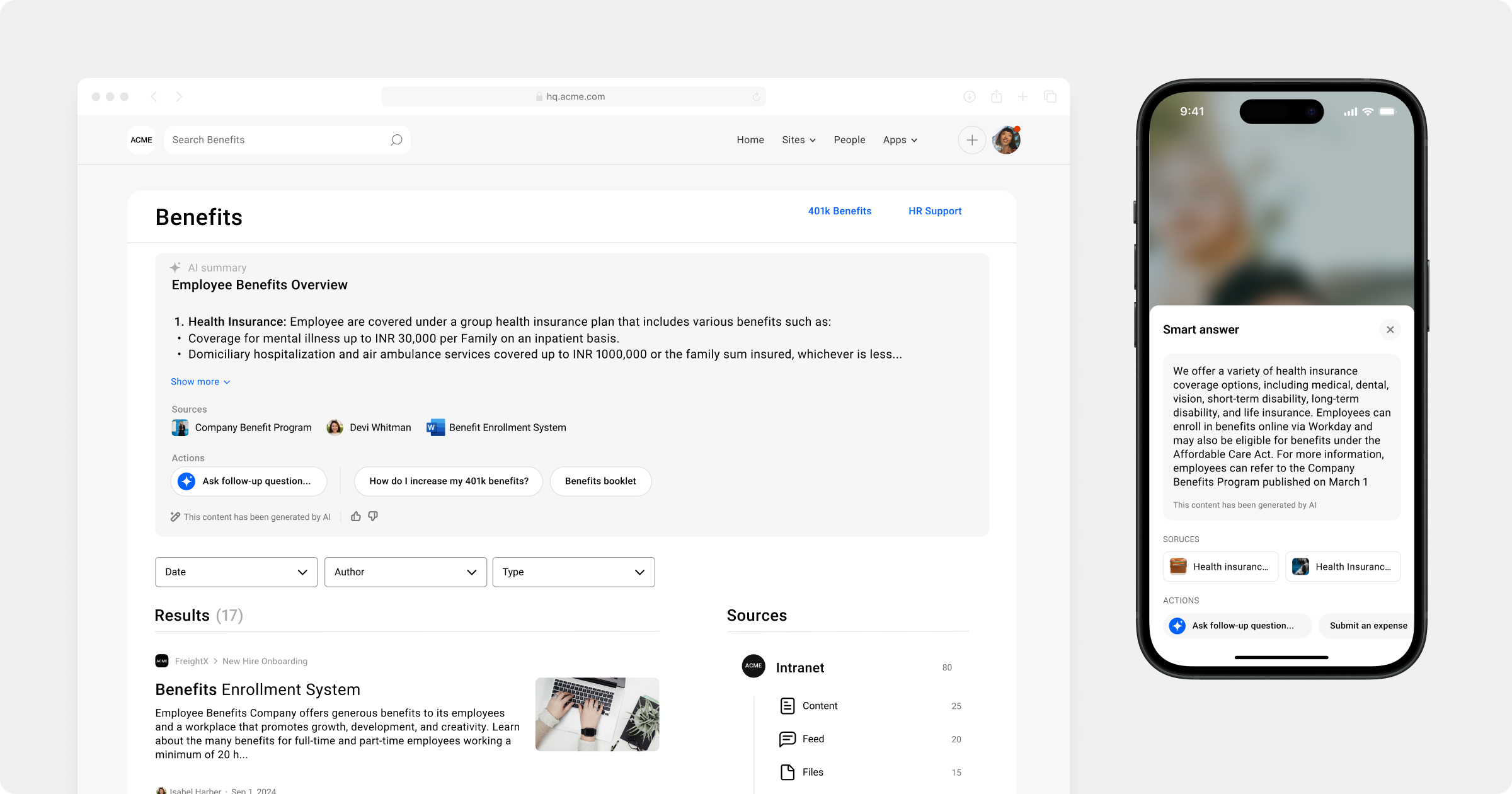 Enterprise search: AI-powered workplace intranet search