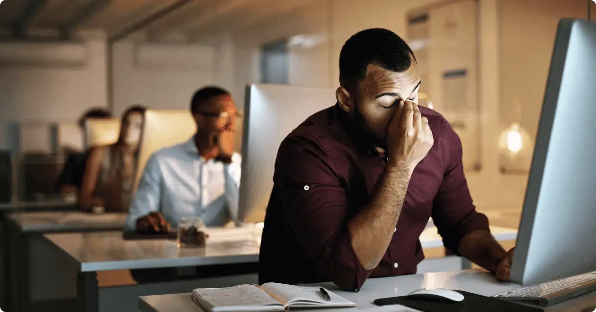 An employee is under stress due to a toxic corporate culture