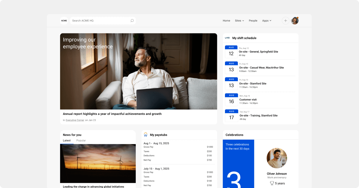 Simpplr employee experience platform dashboard
