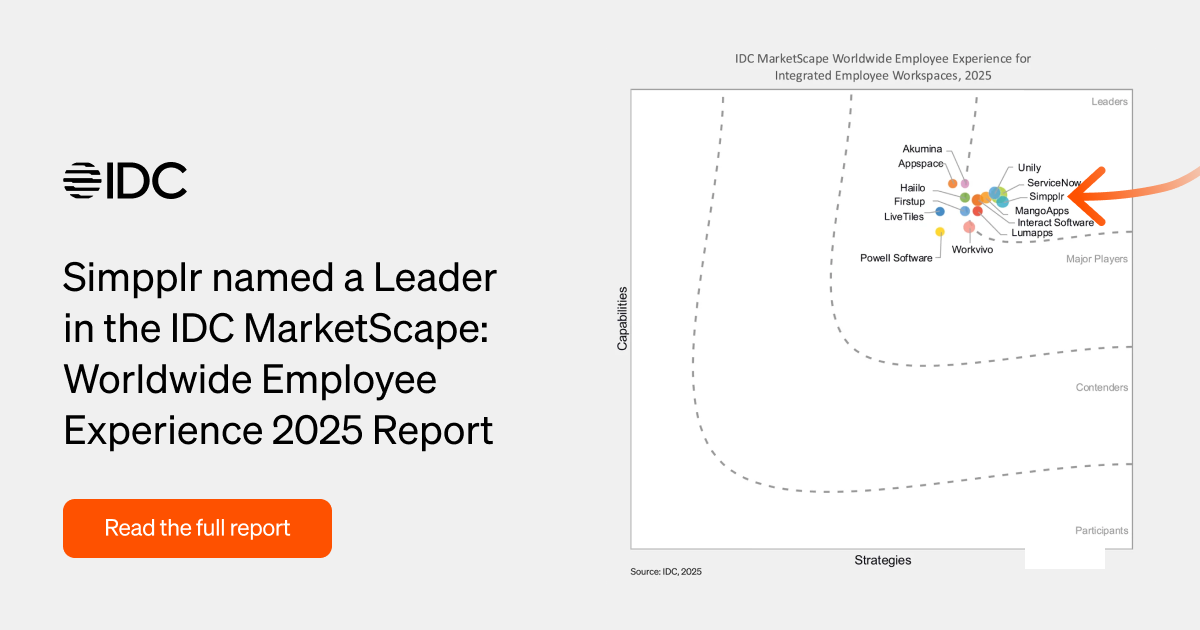 Simpplr named a Leader in the IDC MarketScape: Worldwide Employee Experience 2025 Report