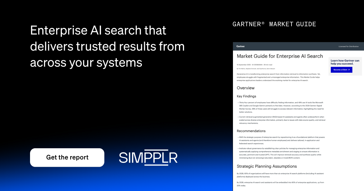 Simpplr named in the Gartner Market Guide for Enterprise AI Search