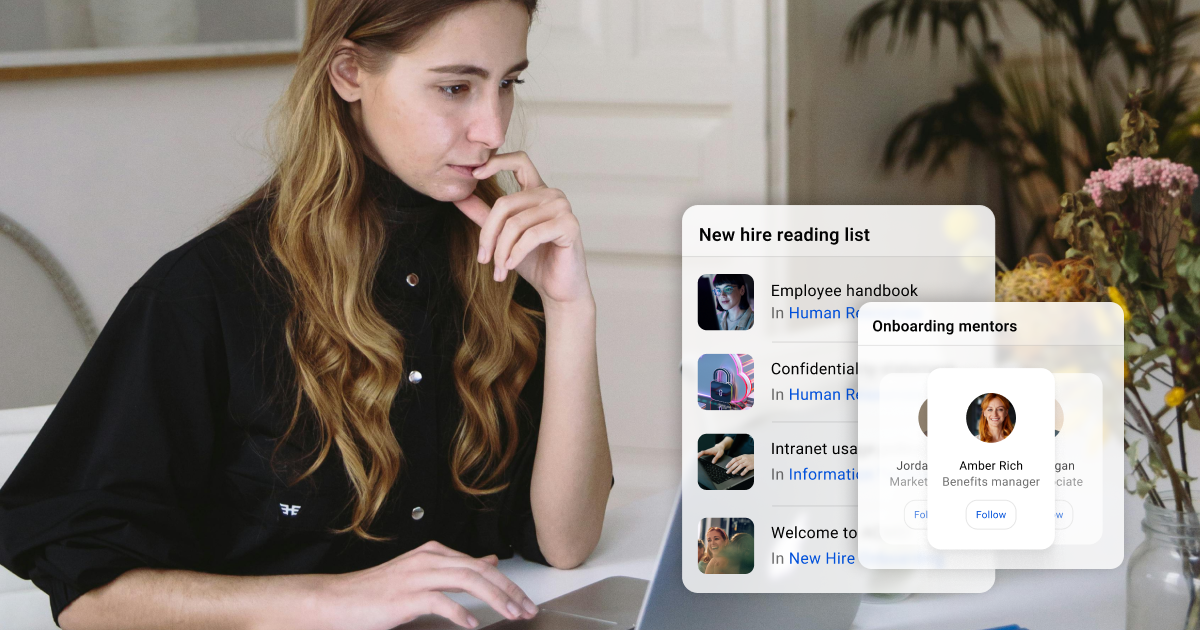 Personalized employee onboarding helping new hire to focus on exactly what they need.