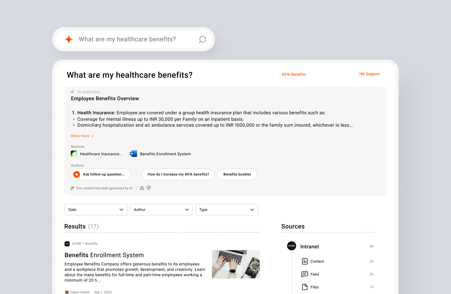 S&P 451 Research report: Simpplr enterprise search intranet desktop view
