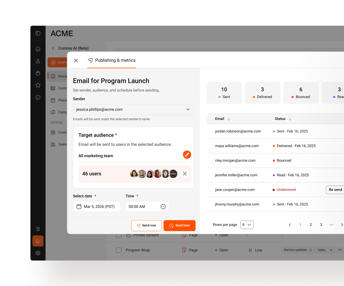 Publish and track IC metrics with Simpplr Comms AI