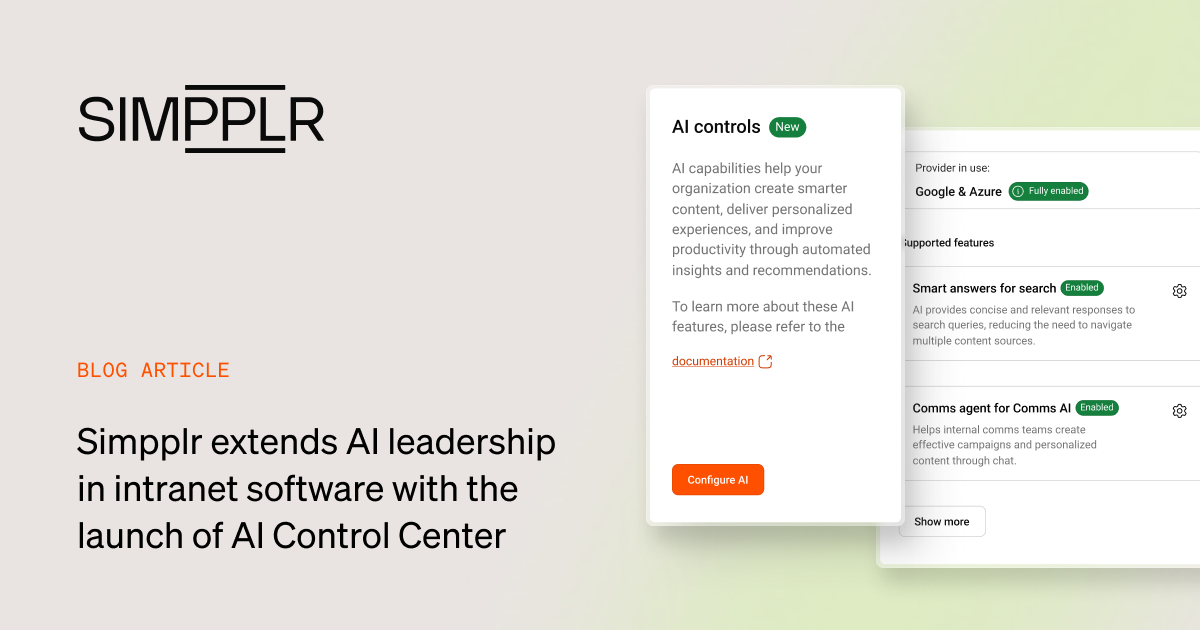 Simpplr’s new AI Control Center