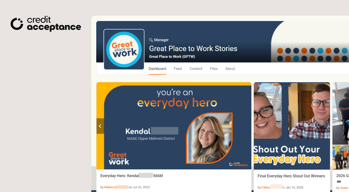 2026 Simpplr best intranet enagement winner: Credit Acceptance