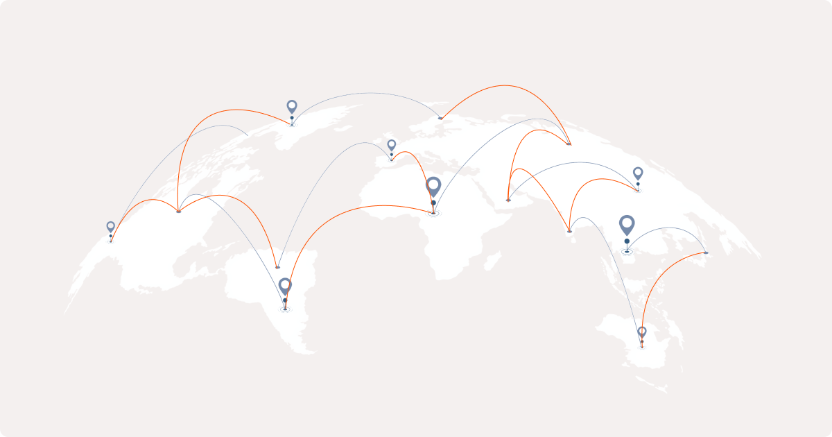 Global intranet connecting offices across world regions