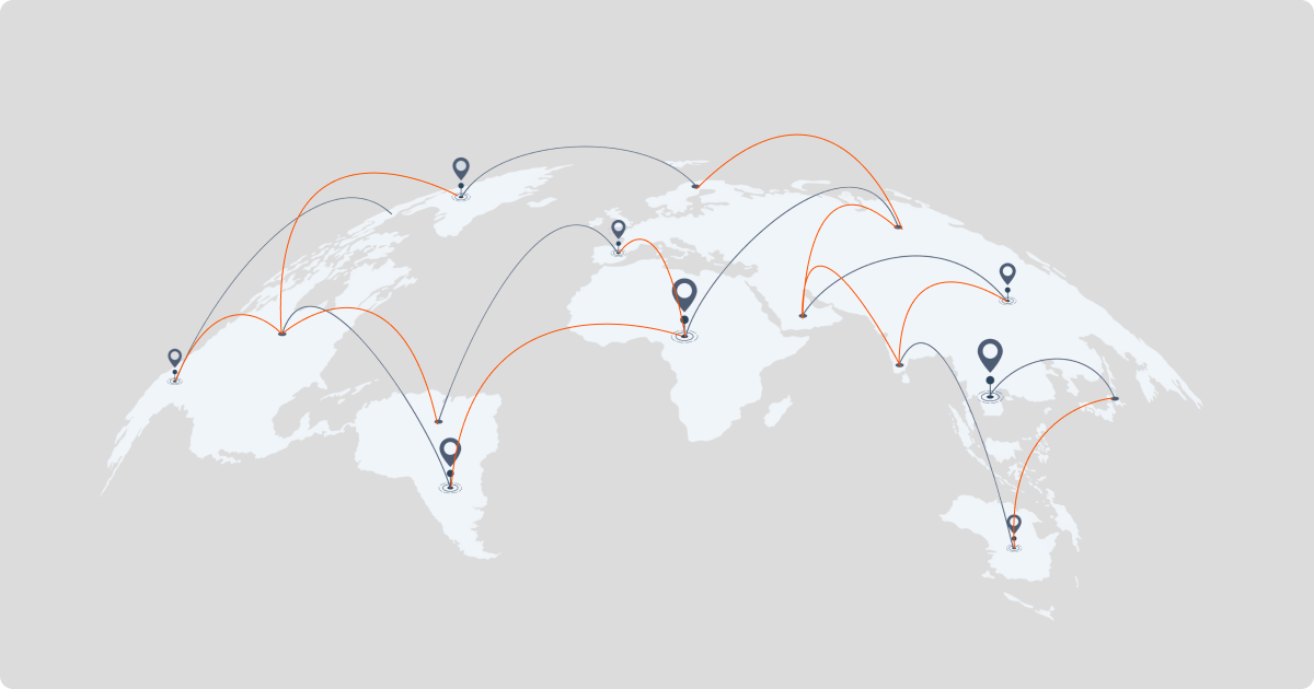Global intranet connecting offices across world regions