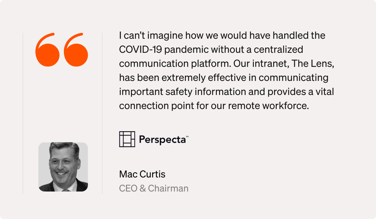 Perspecta connects three-company merger with one intranet powered by Simpplr. Sees 95% adoption employee rate