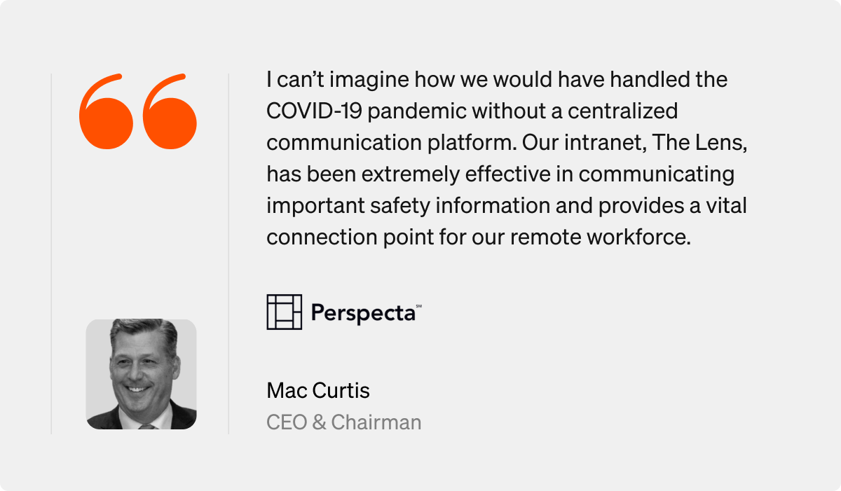 Perspecta connects three-company merger with one intranet powered by Simpplr. Sees 95% adoption employee rate