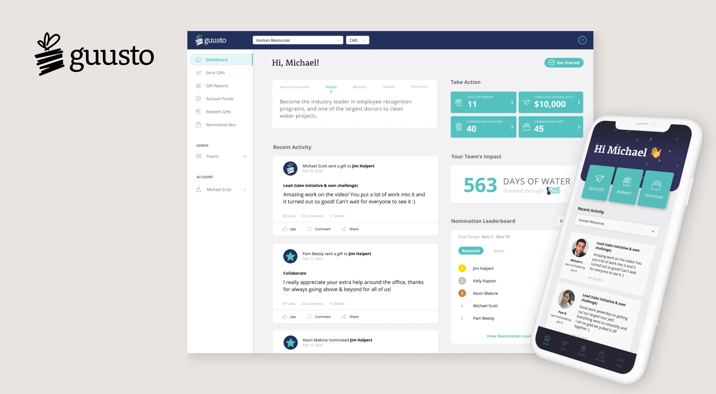 Guusto dashboard