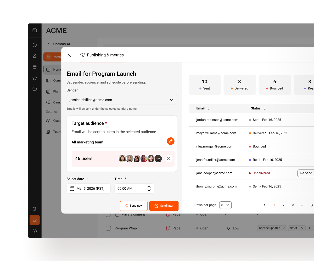 Publish and track IC metrics with Simpplr Comms AI