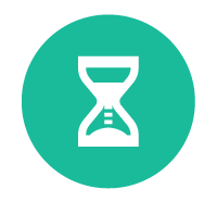 Clipart of an hourglass on a green background